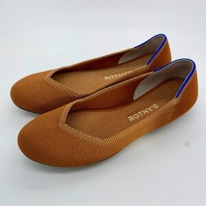 Rothy's The Flat Neutral Rust Brown Round toe women’s size 7